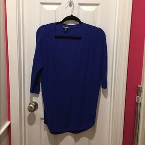 Express Royal Blue 3/4 Sleeve Sweater